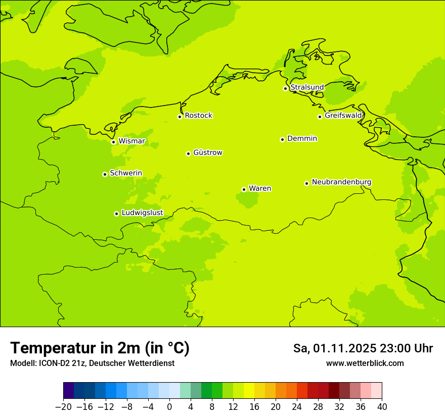 Modellkarten Temperatur