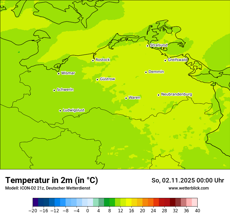Modellkarten Temperatur