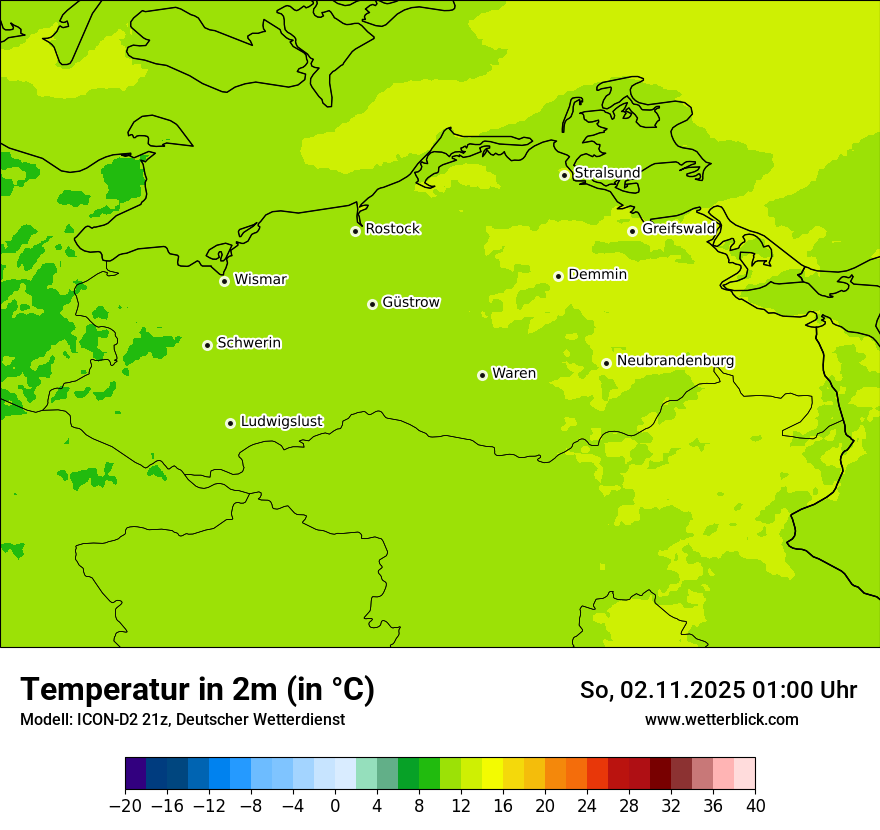 Modellkarten Temperatur