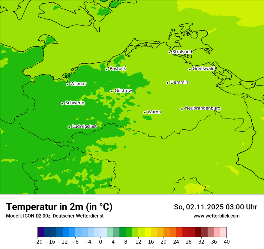 Modellkarten Temperatur