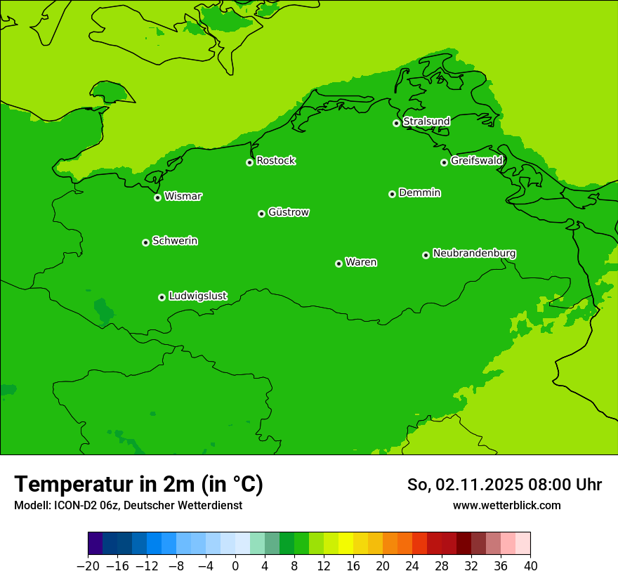 Modellkarten Temperatur