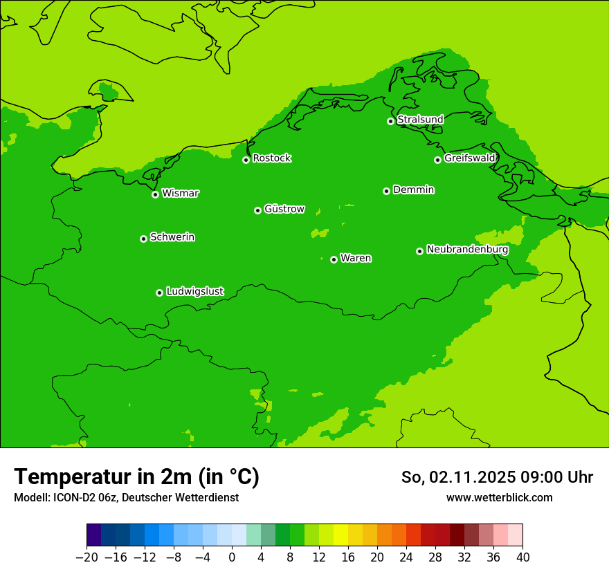 Modellkarten Temperatur