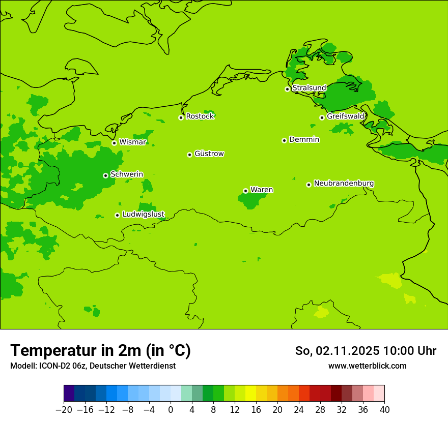 Modellkarten Temperatur