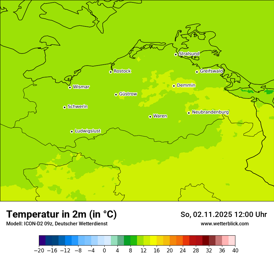 Modellkarten Temperatur