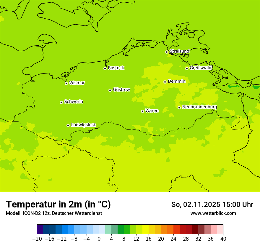 Modellkarten Temperatur