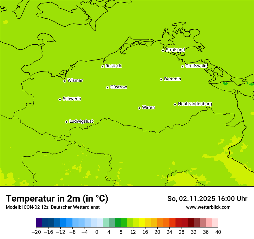 Modellkarten Temperatur