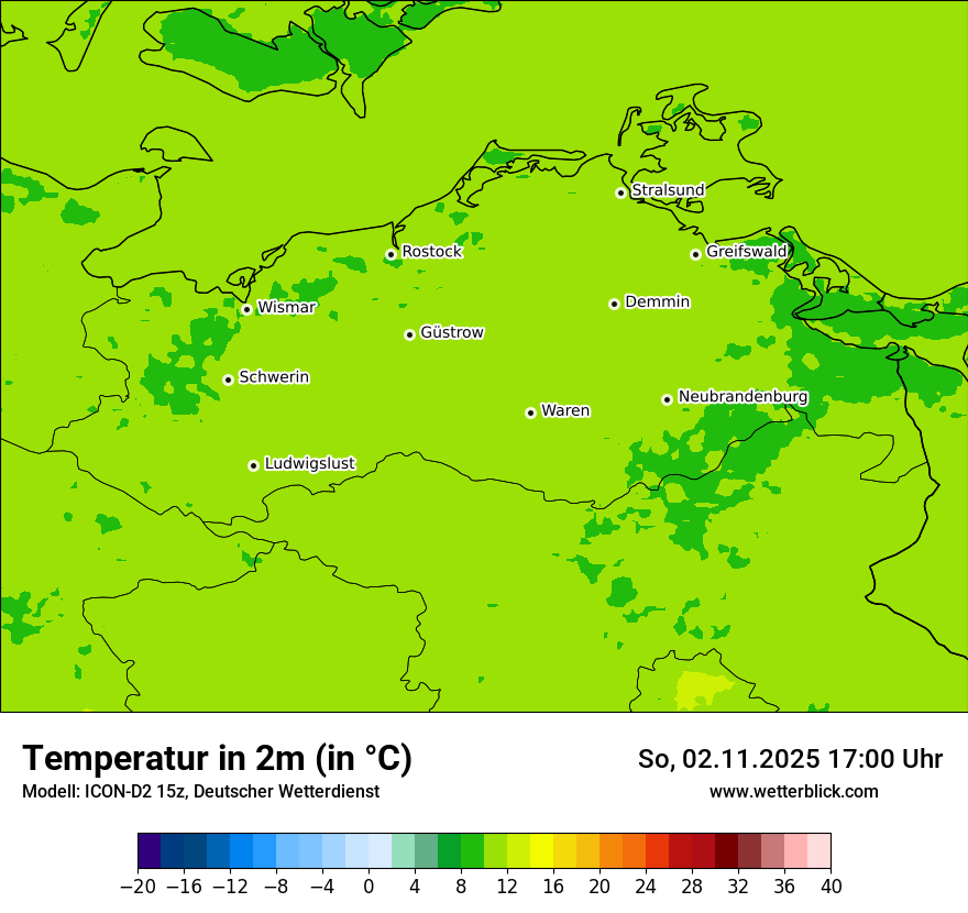 Modellkarten Temperatur