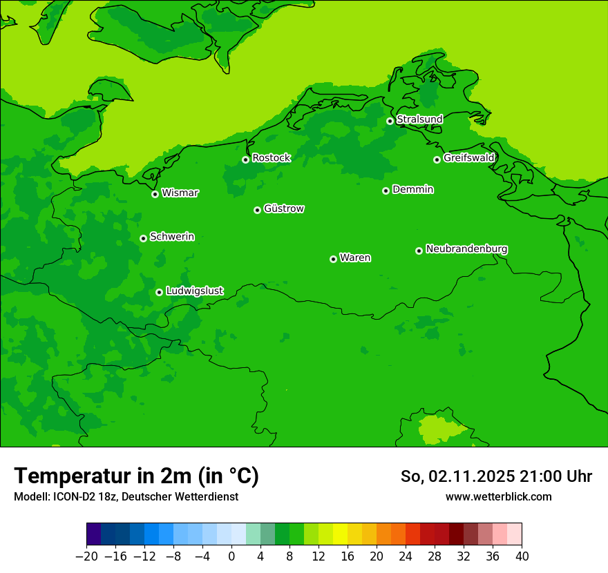 Modellkarten Temperatur