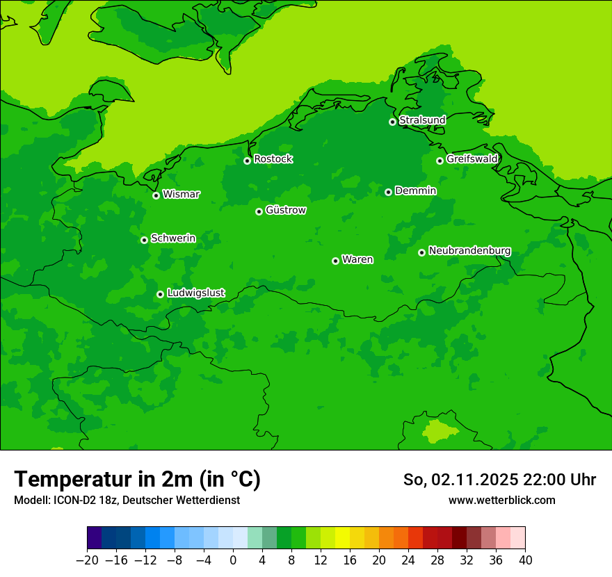 Modellkarten Temperatur