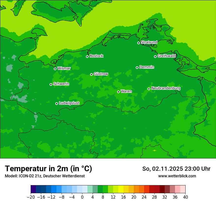 Modellkarten Temperatur