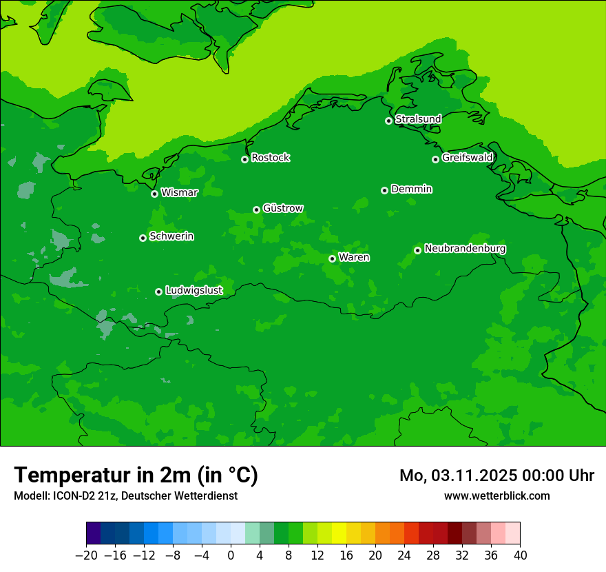 Modellkarten Temperatur