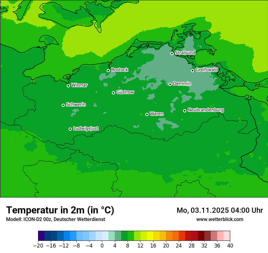 Modellkarten Temperatur
