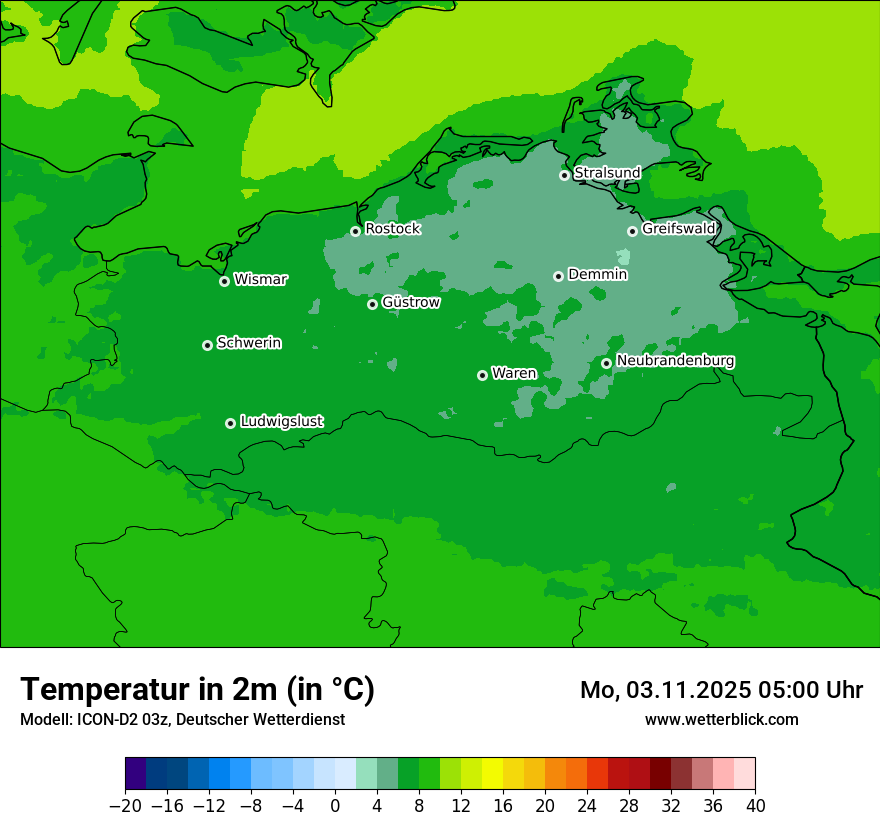 Modellkarten Temperatur