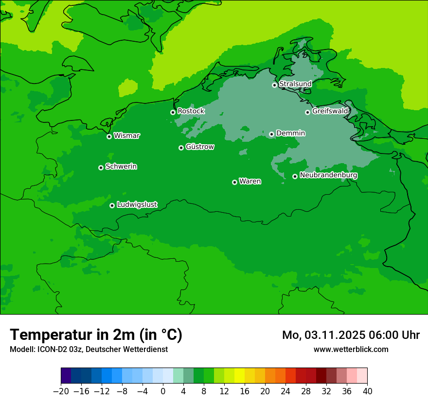 Modellkarten Temperatur