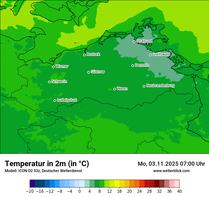 Modellkarten Temperatur