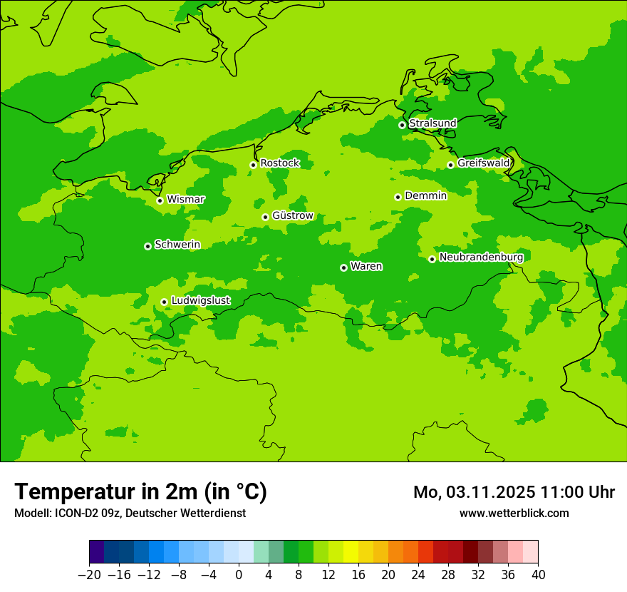 Modellkarten Temperatur