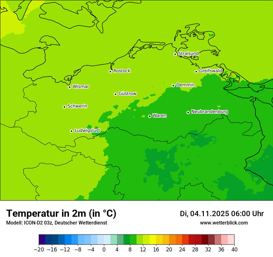 Modellkarten Temperatur