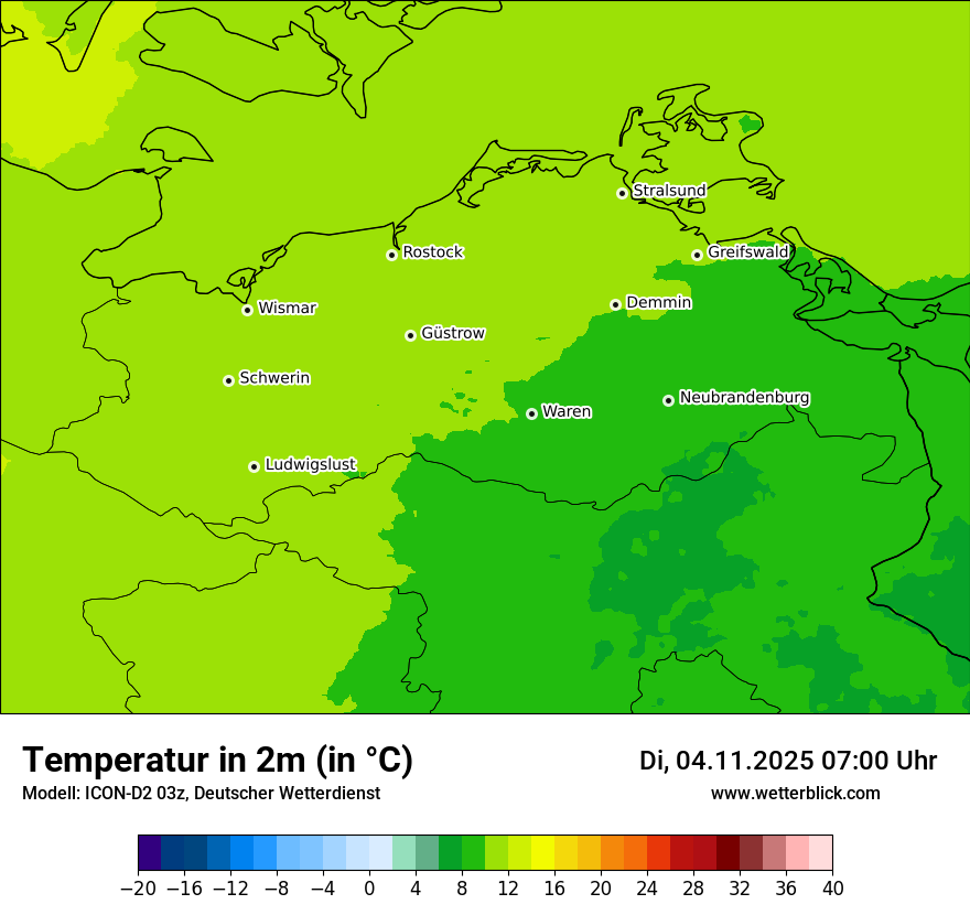 Modellkarten Temperatur