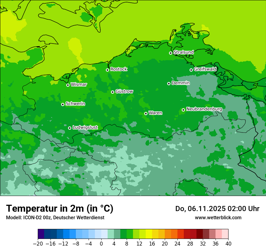 Modellkarten Temperatur