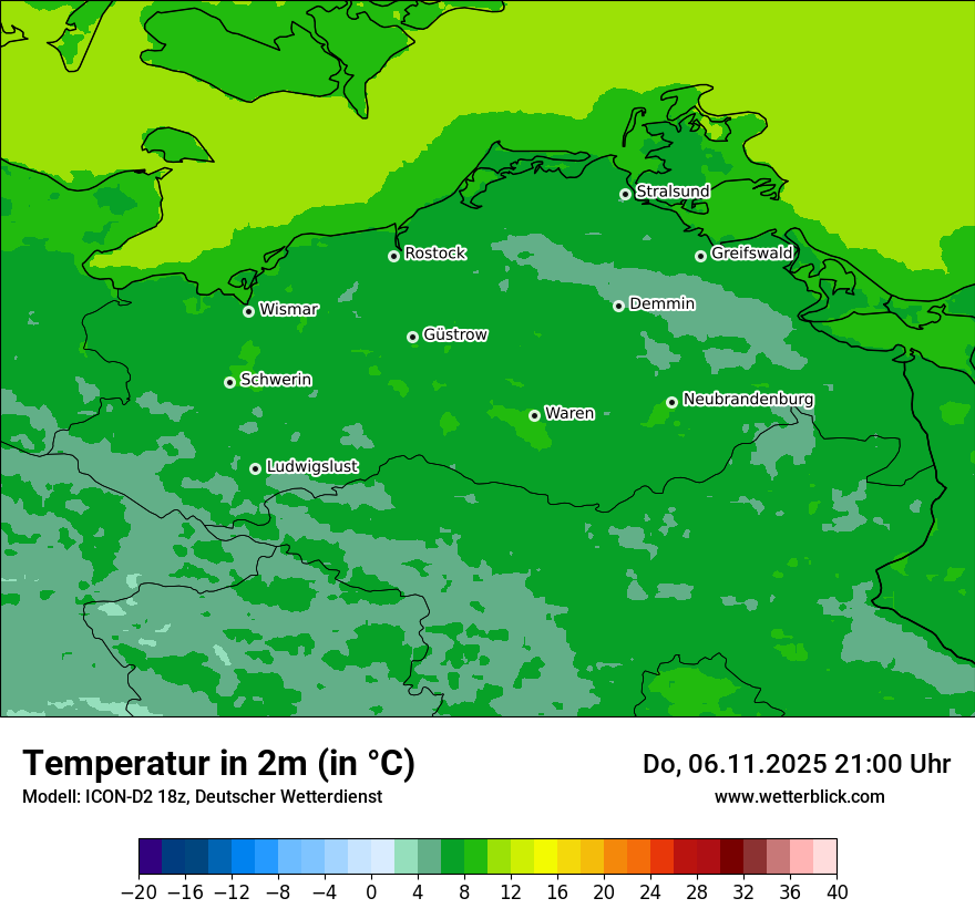Modellkarten Temperatur