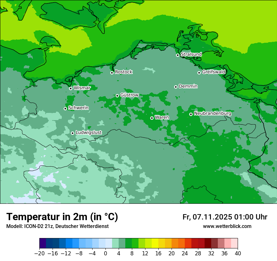 Modellkarten Temperatur