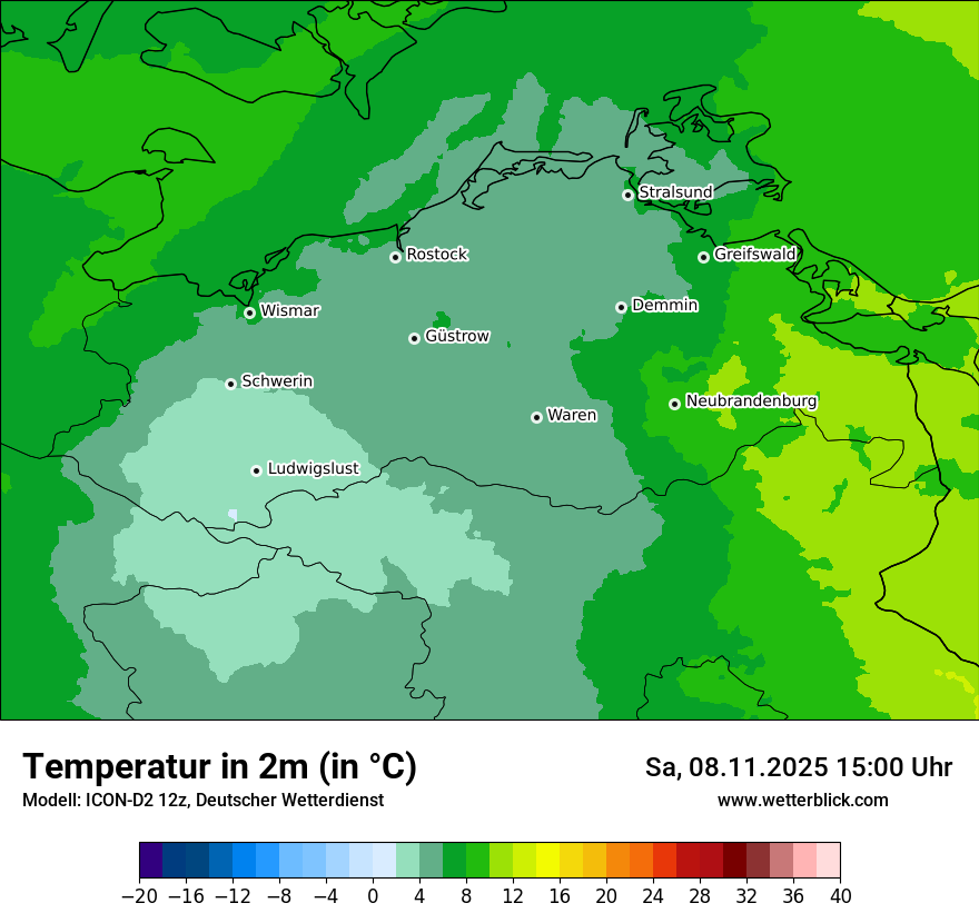 Modellkarten Temperatur