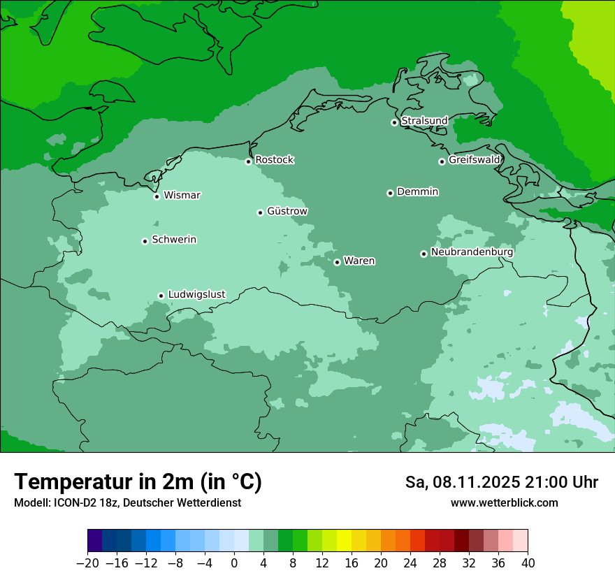Modellkarten Temperatur