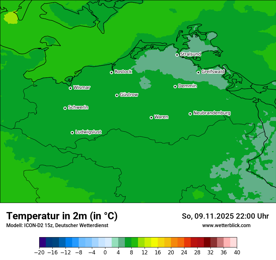 Modellkarten Temperatur