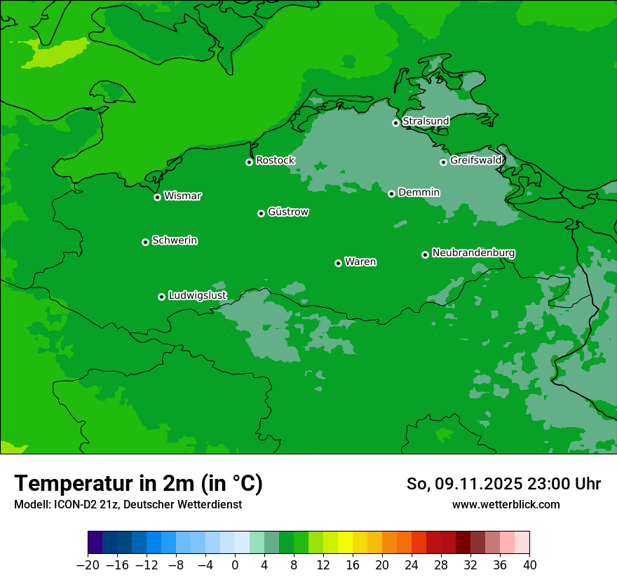 Modellkarten Temperatur