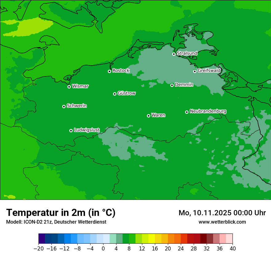 Modellkarten Temperatur