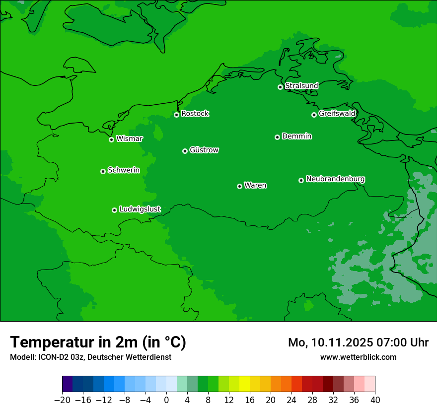 Modellkarten Temperatur