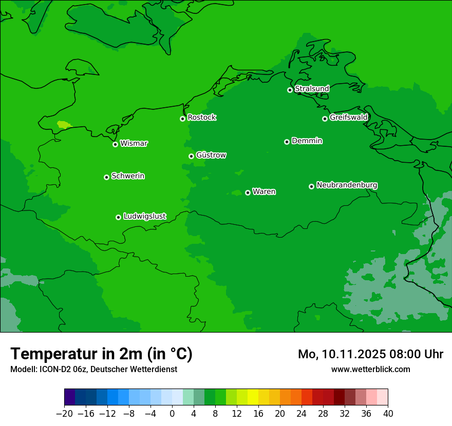 Modellkarten Temperatur