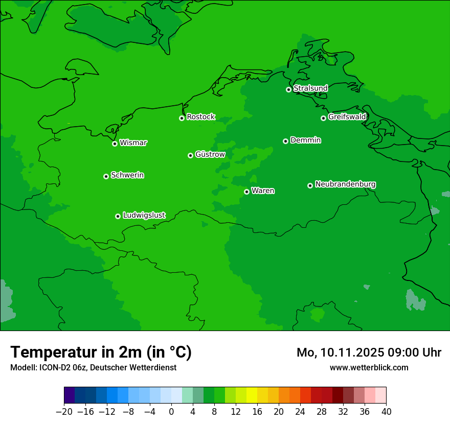 Modellkarten Temperatur