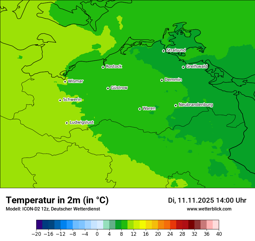 Modellkarten Temperatur