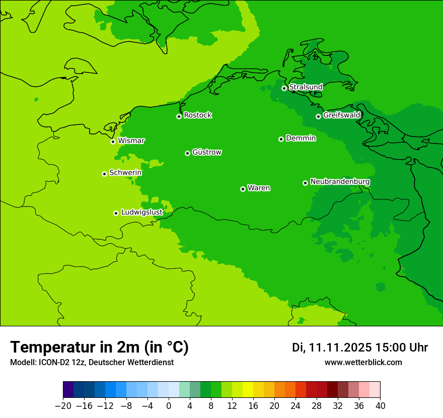 Modellkarten Temperatur