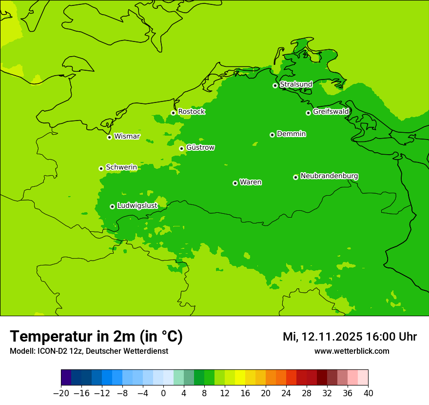 Modellkarten Temperatur