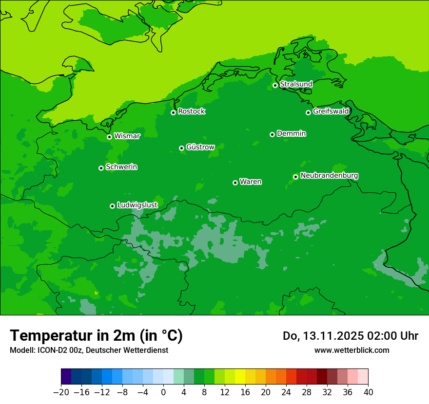 Modellkarten Temperatur