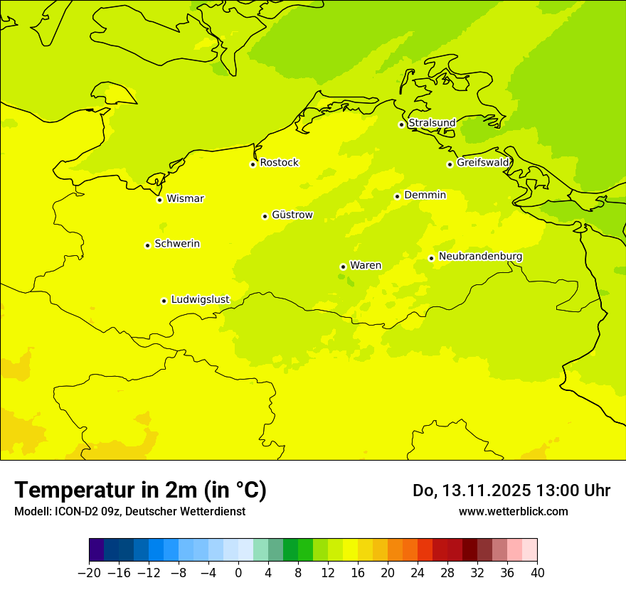 Modellkarten Temperatur