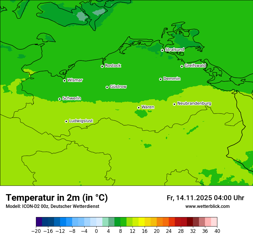 Modellkarten Temperatur