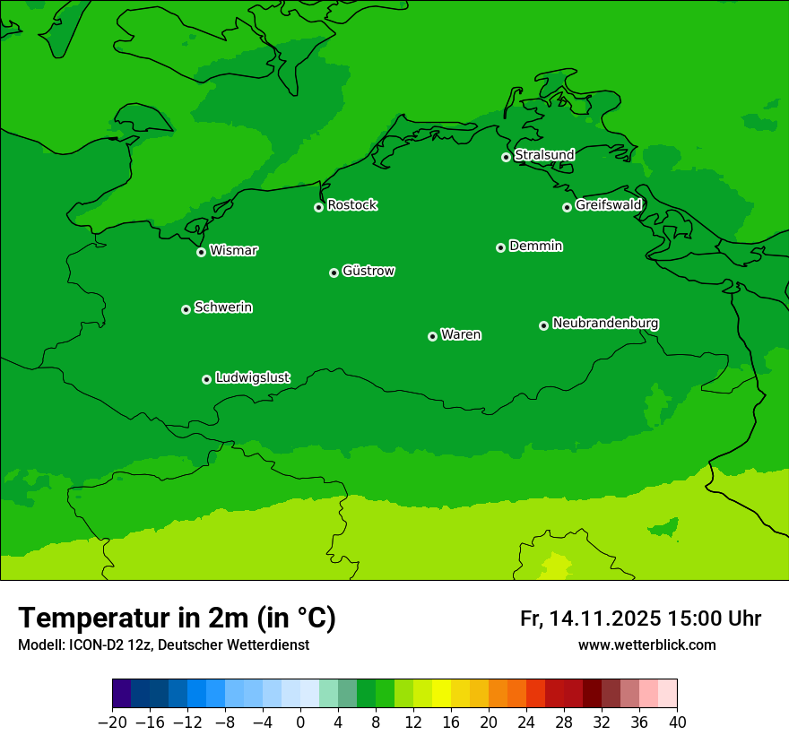 Modellkarten Temperatur