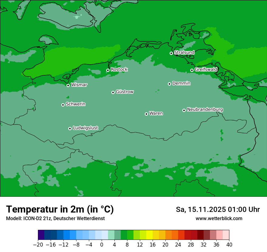 Modellkarten Temperatur