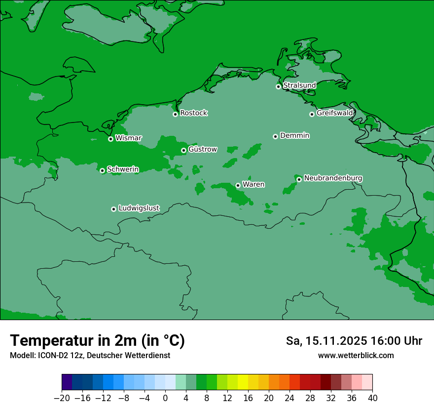 Modellkarten Temperatur