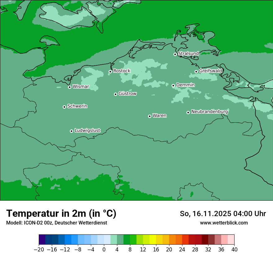Modellkarten Temperatur