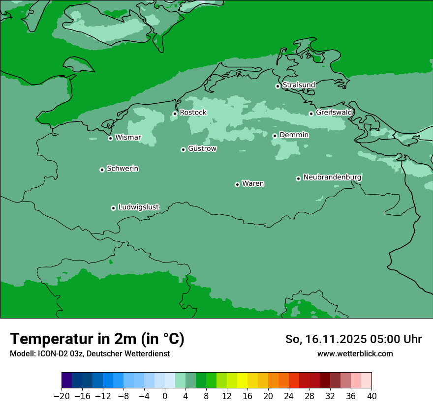 Modellkarten Temperatur