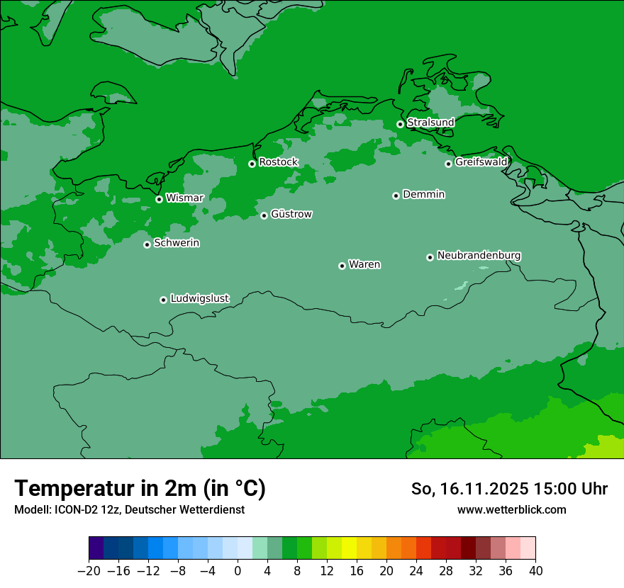 Modellkarten Temperatur