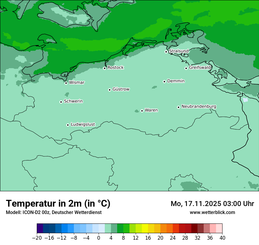 Modellkarten Temperatur