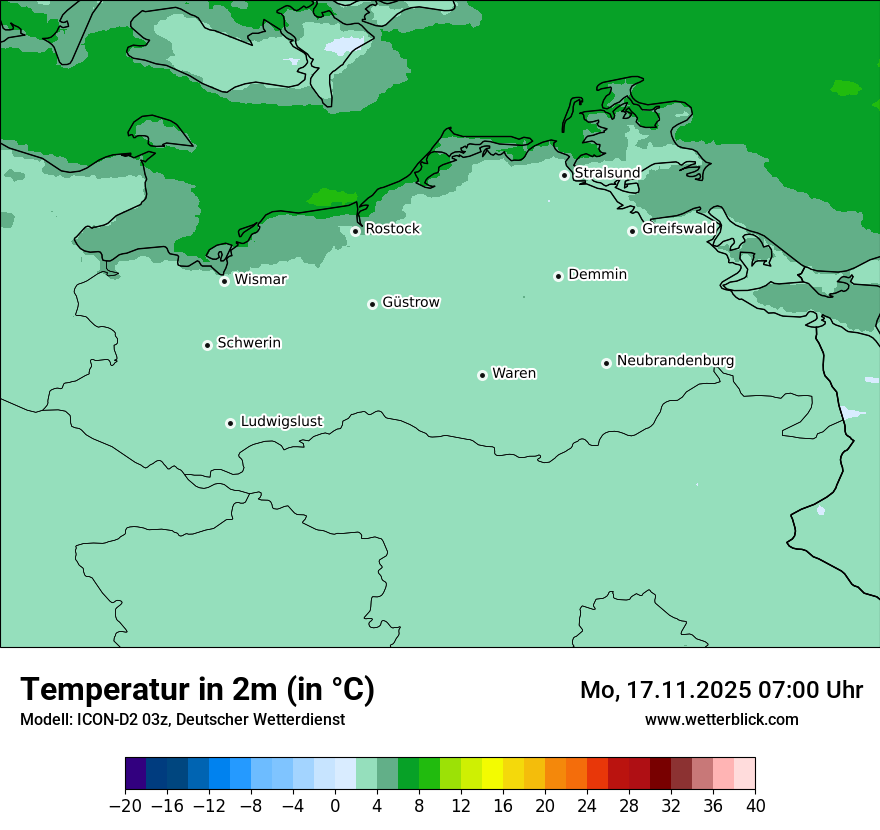 Modellkarten Temperatur