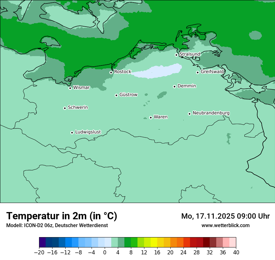 Modellkarten Temperatur