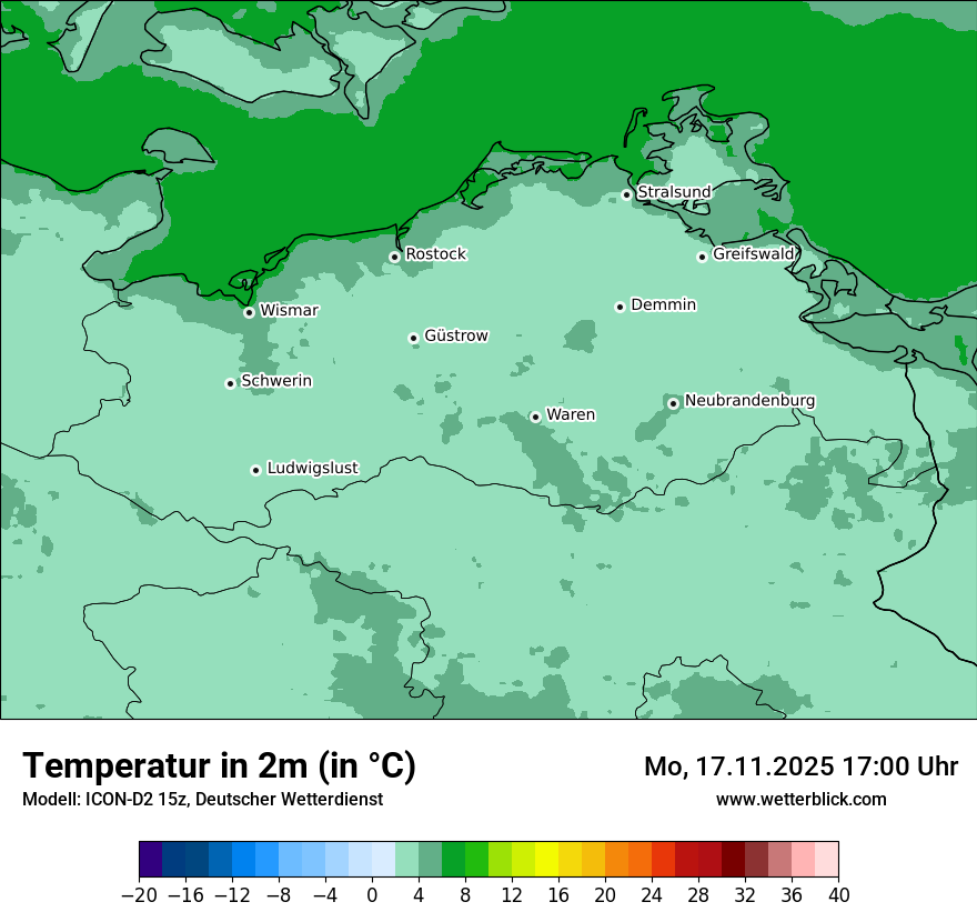 Modellkarten Temperatur