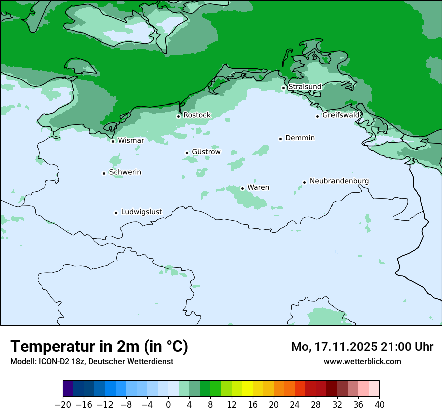 Modellkarten Temperatur